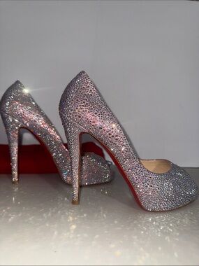 Christian Louboutin 41 iridescent Crystal Embellished
